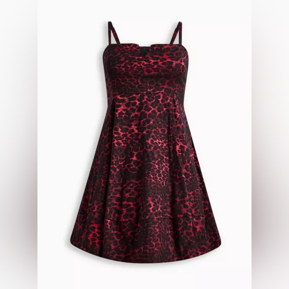 Torrid X Betsey Johnson Leopard Mini BabyDoll Dress, Size 14 NWT - Picture 3 of 9